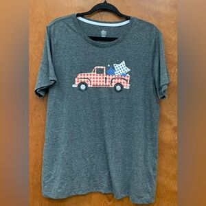 5 for $20 Celebrate Patriotic Truck short sleeve t-shirt gray size XL